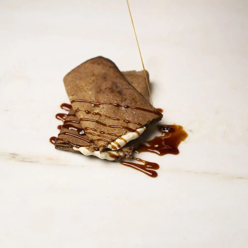 Dates and Kiri Cheese with Molasses Red Bread